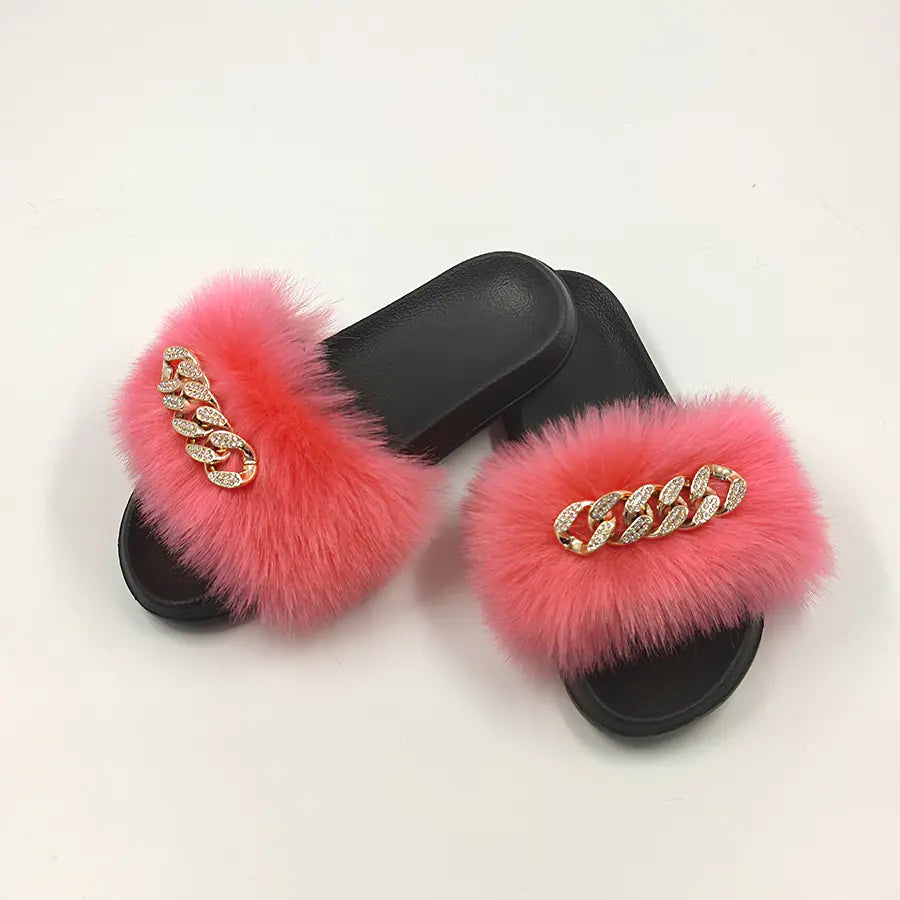 Chic Faux Fur Flip Flops