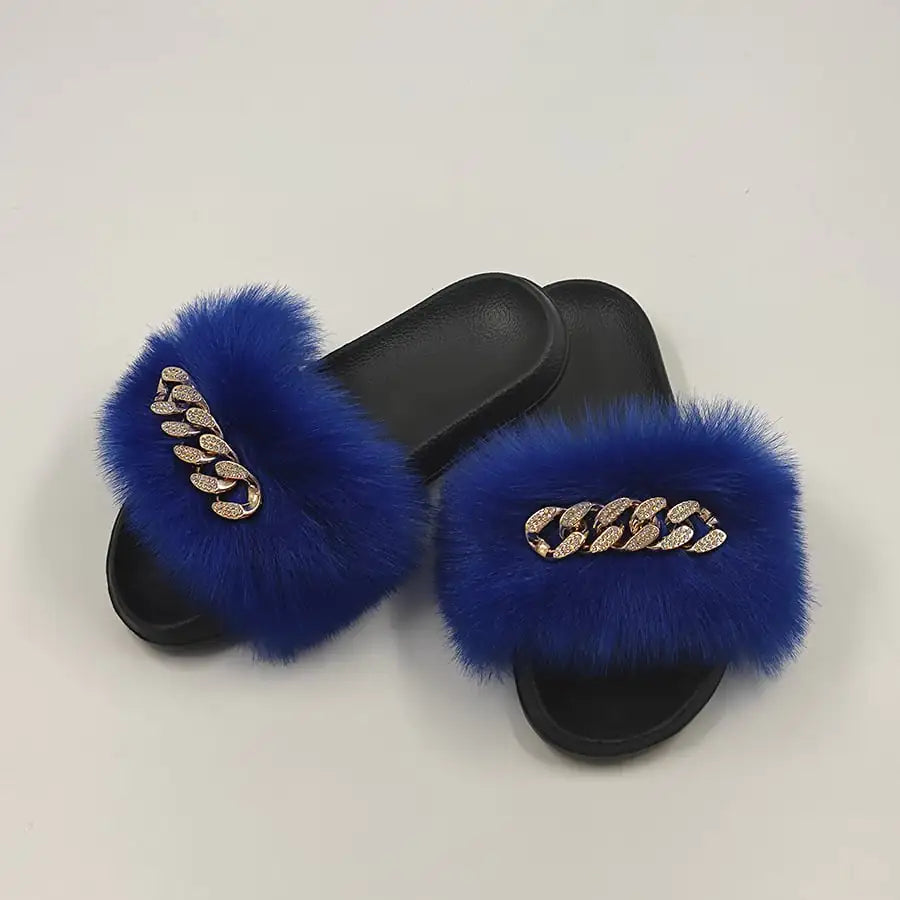 Chic Faux Fur Flip Flops