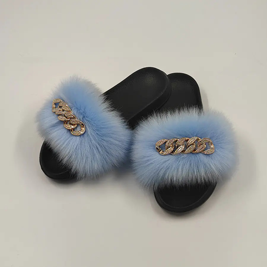 Chic Faux Fur Flip Flops