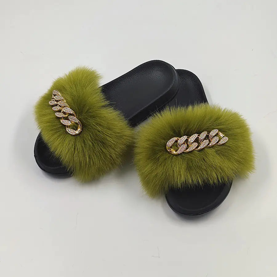 Chic Faux Fur Flip Flops