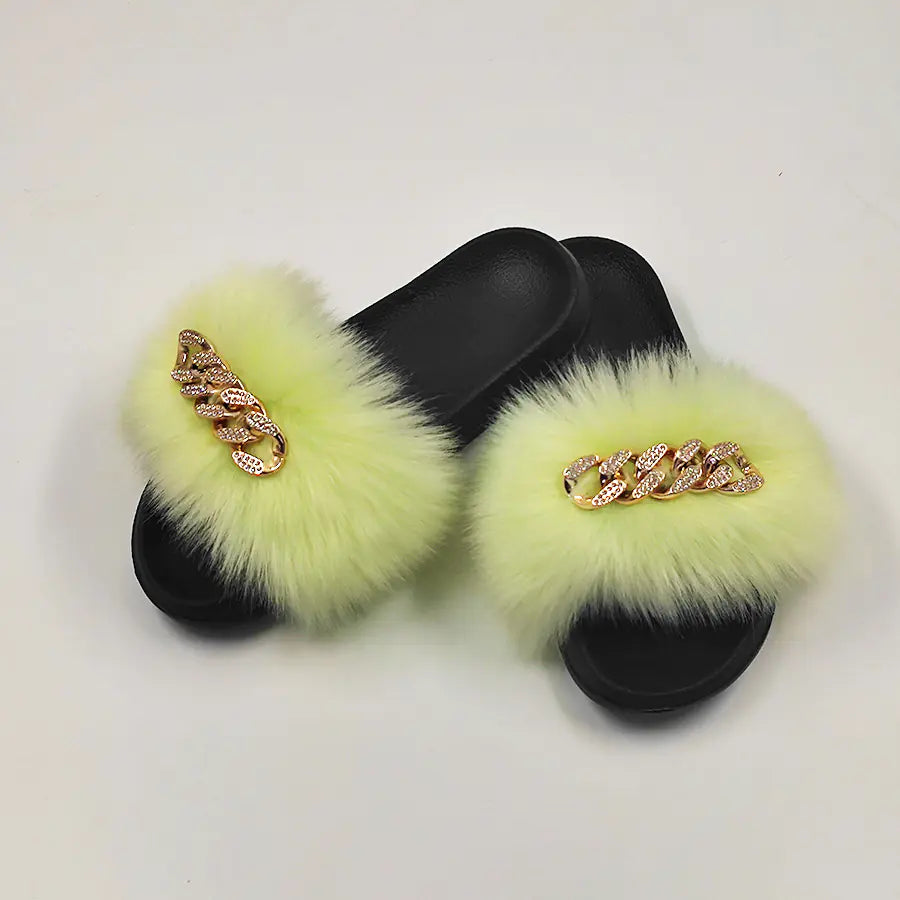 Chic Faux Fur Flip Flops
