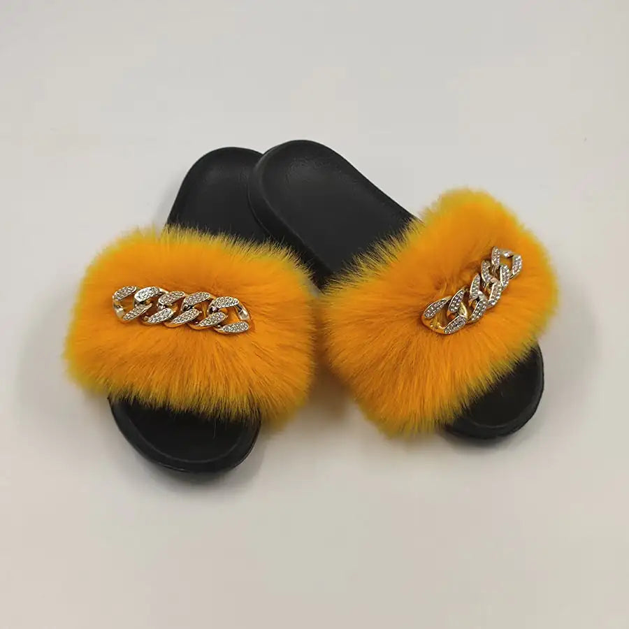 Chic Faux Fur Flip Flops