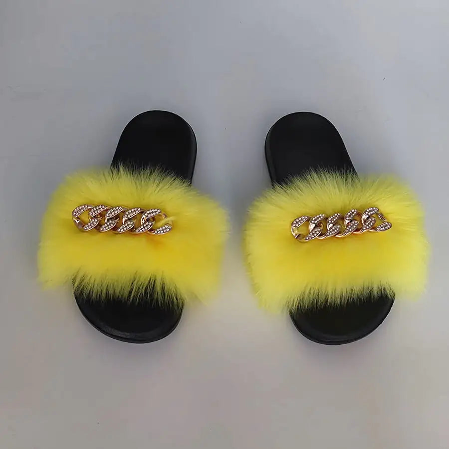 Chic Faux Fur Flip Flops